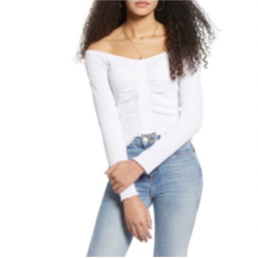 BP Off the shoulder‎ smocked top
